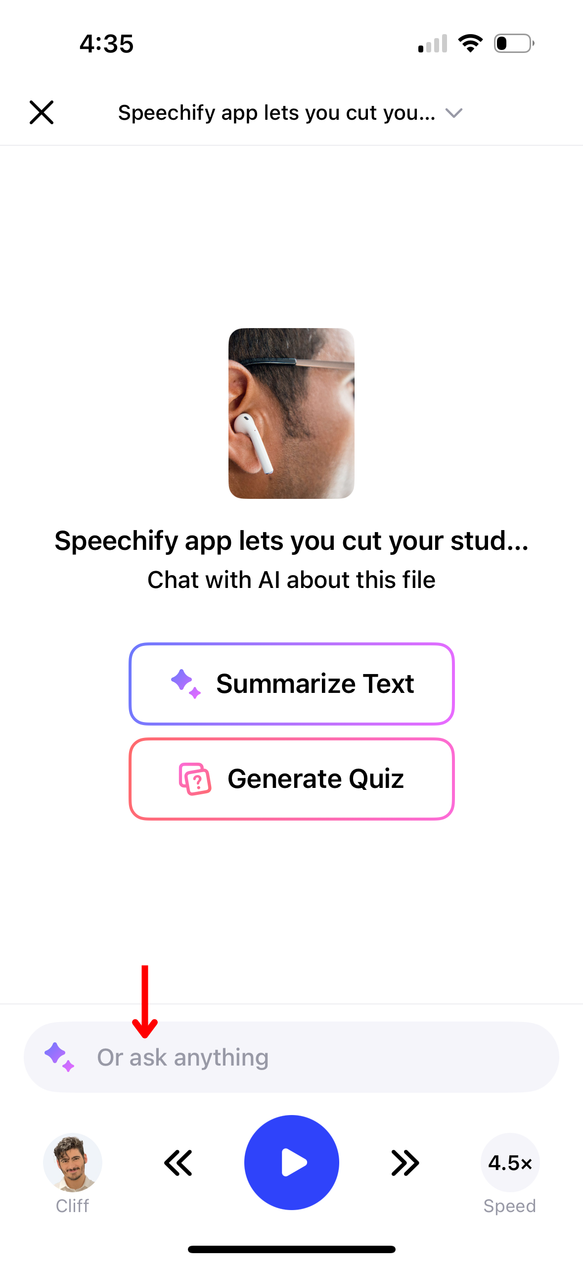 How to use AI Chat on the Speechify iOS Ap